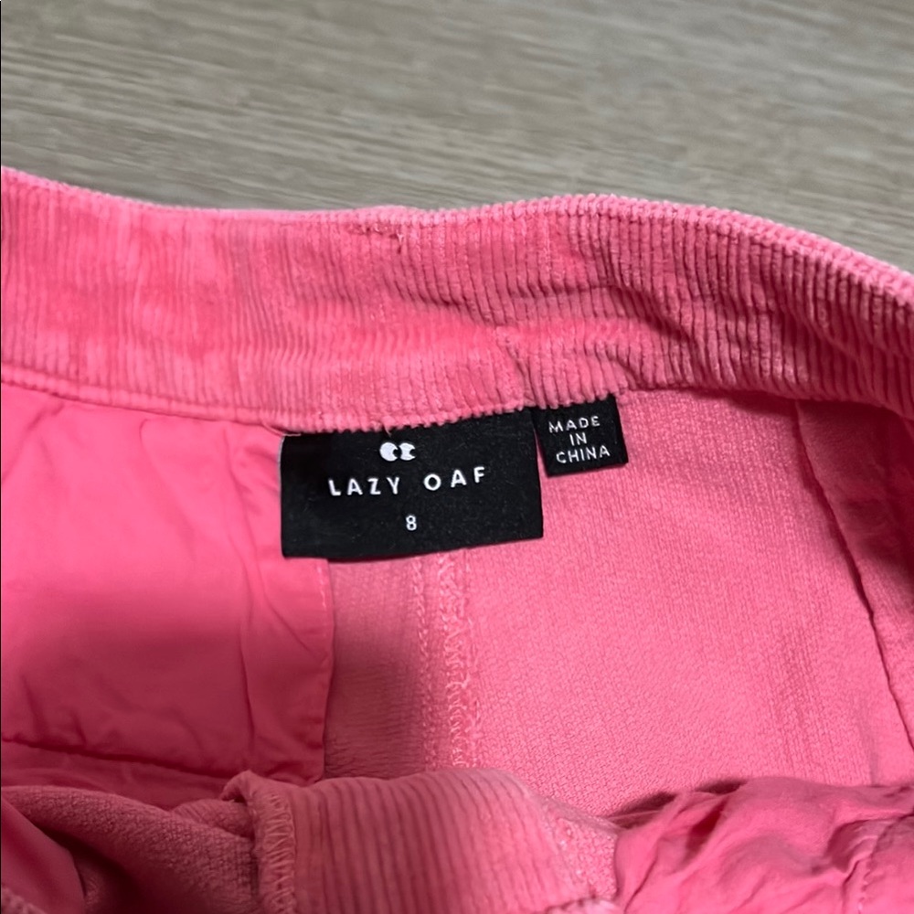 Lazy Oaf Pink Corduroy Cat Embroidered Pants - Picture 5 of 9